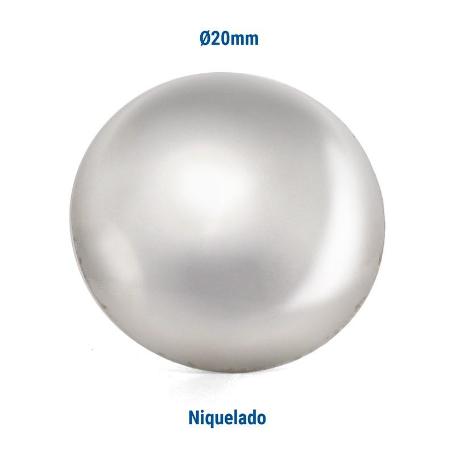 TACHUELA LISA HIERRO Ø20 ACABADO NIQUEL (CAJA 100)