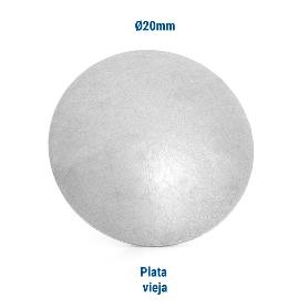 TACHUELA LISA HIERRO Ø20 ACABADO PLATA VIEJA (CAJA 100)