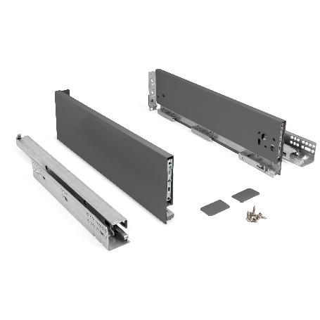 CAJÓN QUBE PUSH EXTRACCIÓN TOTAL ACABADO ANTRACITA H90, H120, H185 MEDIDA CAJÓN 400 ALTURA CAJÓN H120