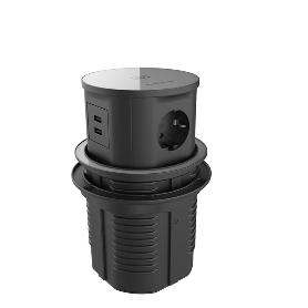 TORRE TELESCÓPICA NET 3TT+USB+CARGA GRIS  (3TT+2USB-A+1USB-C+CARGA INALAMBRICA)