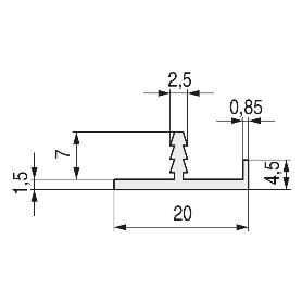 PERFIL ALUMINIO HANOI PARA CANTO 3,20M MOCCA RAL7022 GRIS SOMBRA