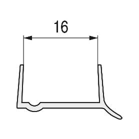 PROTECTOR ZOCALO TRANSPARENTE ESPESOR 16 3,6M. PARA TABLERO DE 16MM. (CAJA 10)