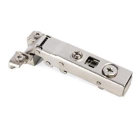 CLIP CAM  APERTURA 105º PARA PUERTAS DE PERFIL ALUMINIO ACABADO NIQUEL CIERRE AMORTIGUADO CODO RECTO