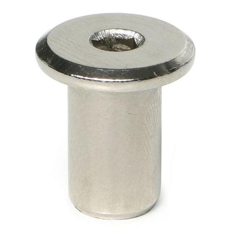 TUBO UNION CEGAS CABEZA PLANA Ø10 M8 NIQUELADA LONGITUD 15 MM