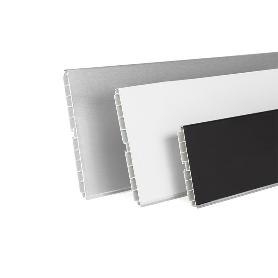 ZÓCALO PVC/ALUMINIO-PAPEL MELAMINA MODELO ZESIO 3,95M ACABADO PLATA MATE, BLANCO MATE Y NEGRO MATE ACABADO PLATA AL