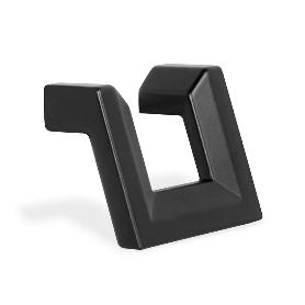 TIRADOR ZAMAK MODELO CELSO ACABADOS NEGRO MATE Y ORO SATINADO ACABADO NEGRO MATE DIST. AGUJERO DIST. 32MM.