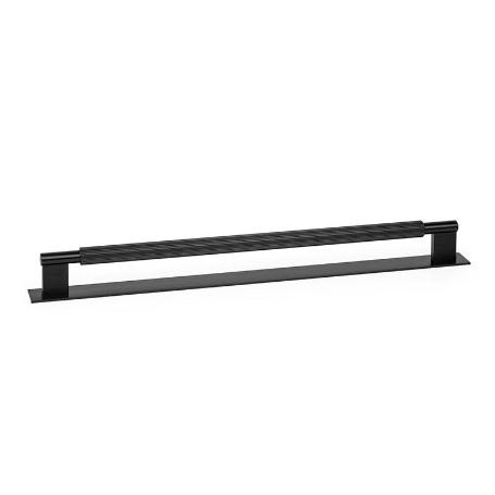TIRADOR ALUMINIO MODELO ARPA PLATE CON PLACA ACABADOS DISPONIBLES EFECTO INOX, NEGRO CEPILLADO Y LATON CEPILLADO AC