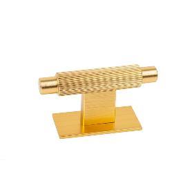 POMO ALUMINIO MODELO ARPA PLATE CON PLACA ACABADOS DISPONIBLES EFECTO INOX, NEGRO CEPILLADO Y LATON CEPILLADO ACABA