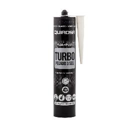 ADHESIVO TURBO QUIADSA NEGRO 290ML FIJA+PLUS 3SEG. 400KG/M2