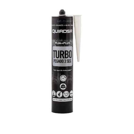 ADHESIVO TURBO QUIADSA MARRON 290ML FIJA+PLUS  3SEG. 400KG/M2