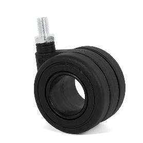 RUEDA GIRATORIA MODELO KOO ARO DOBLE Ø65 ACABADO NEGRO ERM10