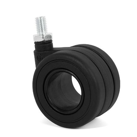 RUEDA GIRATORIA MODELO KOO ARO DOBLE Ø65 ACABADO NEGRO ERM10