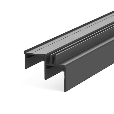 GUIA SUPERIOR STAR FLUID 3M. PLATA MATE  ALUMINIO PLATA MATE. ACABADO NEGRO MATE TIPO GUIA GUÍA INFERIOR