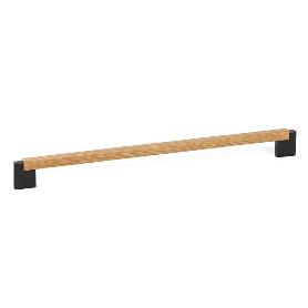 TIRADOR CON MADERA MODELO DUO MINI ACABADO ROBLE, NOGAL, NEGRO DIST. AGUJERO DIST. 320MM. ACABADO ROBLE