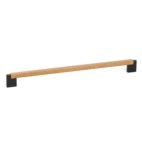 TIRADOR CON MADERA MODELO DUO MINI ACABADO ROBLE, NOGAL, NEGRO DIST. AGUJERO DIST. 320MM. ACABADO ROBLE