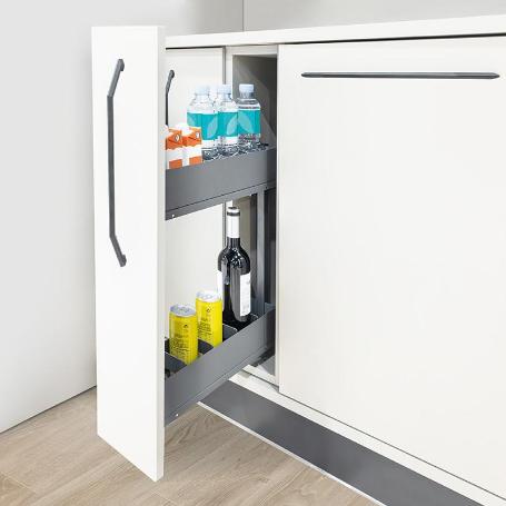 BOTELLERO EXTRAIBLE MODELO BACAN M150/M300. CON 2 BANDEJAS. ACABADO ANTRACITA MODULO MODULO 300 Nº BANDEJAS 2 BANDE