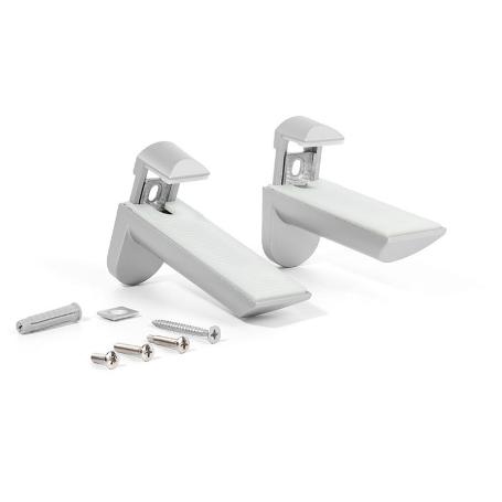 SOPORTE ESTANTE MURAL MODELO KAIMAN ACABADO EN RAL 9006, INOX Y NEGRO (2UNIDADES) ACABADO GRIS METAL