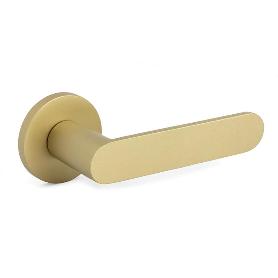 JUEGO DE MANIVELAS CON ROSETA ALUMINIO. MODELO SHAPE 1320 Ø50 ACABADO LATÓN MATE