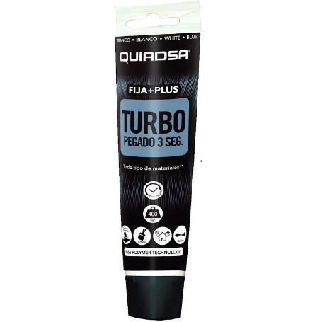 ADHESIVO TURBO QUIADSA BLANCO 150ML FIJA+PLUS 3SEG. 400KG/M2