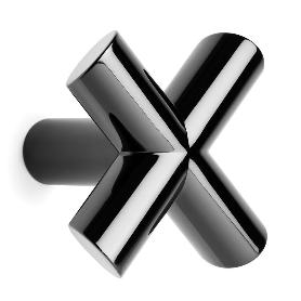 PERCHA EQUIS 80X80MM NIQUEL NEGRO BRILLO ZAMAK