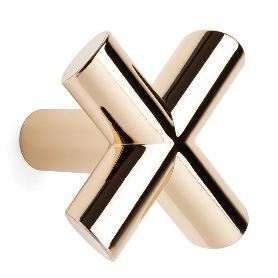 PERCHA EQUIS 80X80MM LATON BRILLO ZAMAK