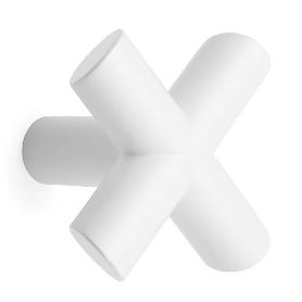 PERCHA EQUIS 80X80MM BLANCO MATE ZAMAK