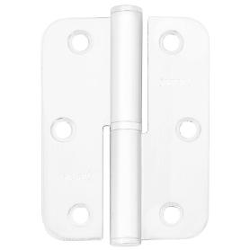 PERNIO CANTO REDONDO 90-65-2,5 BLANCO/LATON  IZQUIERDA/DERECHA MANO DERECHA ACABADO BLANCO (CAJA 10)