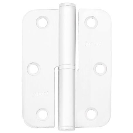 PERNIO CANTO REDONDO 90-65-2,5 BLANCO/LATON  IZQUIERDA/DERECHA MANO DERECHA ACABADO BLANCO (CAJA 10)