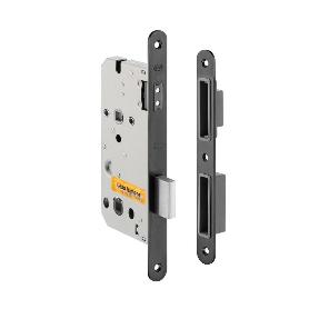 CERRADURA MAGNÉTICA EMBUTIDA MODELO CARLES PARA PUERTA DE PASO - ACABADO SATINADO O ANTRACITA NEGRO ACABADO NEGRO