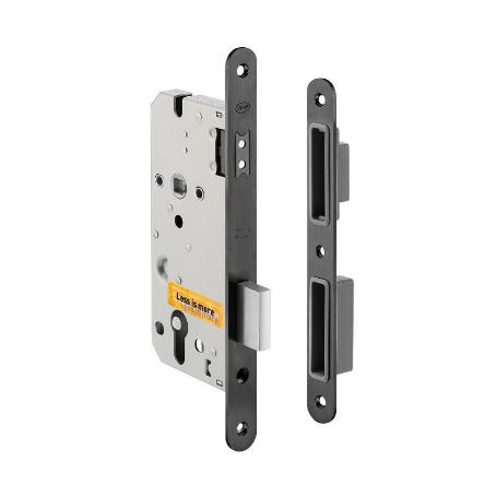 CERRADURA MAGNÉTICA EMBUTIDA MODELO CASSANDRA PARA BOMBILLO EUROPEO - ACABADO SATINADO O TITANIO NEGRO ACABADO NEGR