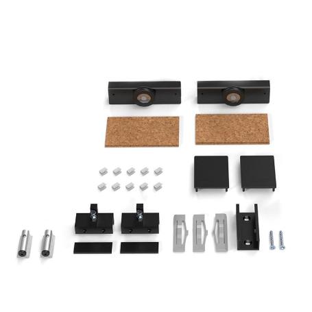 JUEGO DE ACCESORIOS SK GLASS 80 CON TOPE - NEGRO Y PLATA MATE ACABADO NEGRO