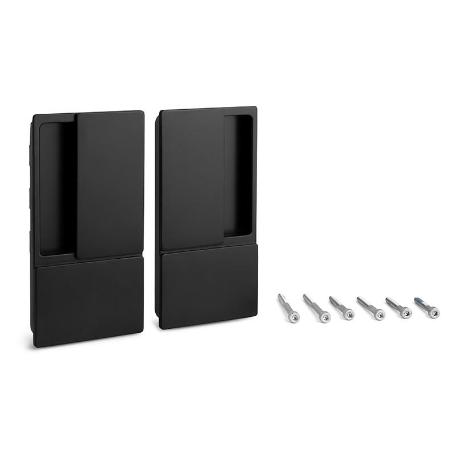 MANILLA WAVE PUERTA CORREDERA CIEGA CROMO SATINADO ESPESOR HASTA 60MM ACABADO NEGRO MATE