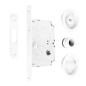 KIT CIERRE PUERTA CORREDERA RED. BLANCO MAT  Ø56 EXTERIOR, D48 INTERIOR