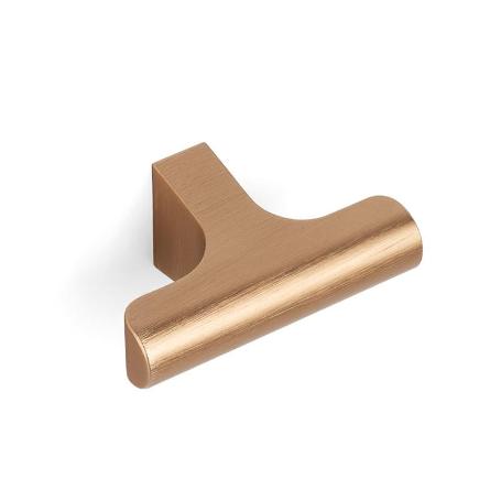 POMO ALUMINIO MODELO HIKONI 60X36 NEGRO CEPILLADO, LATON CAVA, BRONCE ACABADO LATÓN CAVA