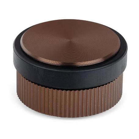 **TOPE DE PUERTA DE ALUMINIO BROOKLYN 62×33 MM EN NEGRO CEPILLADO O BRONCE - DISEÑO MODERNO Y RESISTENTE** ACABADO 