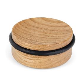 **TOPE DE PUERTA MODELO LUV WOOD 71×30 MM EN ROBLE, NOGAL O NEGRO MATE - COMBINACIÓN DE MADERA Y DISEÑO MODERNO** A