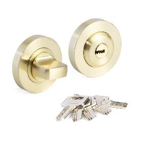 MULETILLA CON LLAVE Ø50X10MM NEGRO MATE / NIQUEL SATINADO / PULIDO BRILLO ACABADO PULIDO BRILLO