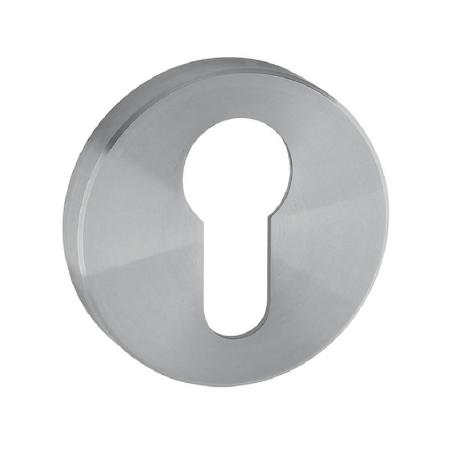 BOCALLAVE REDONDA IN.04.28R.Y08.N PARA CILINDRO EUROPEO - ACERO INOX SATINADO CON BASE INTERIOR DE NYLON ACABADO EF