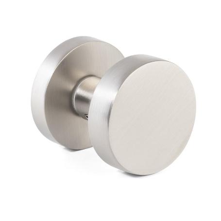 POMO MANIVELA REDONDO Ø53 ELIO NEGRO, NIQUEL SATINADO ACABADO NIQUEL CEPILLA