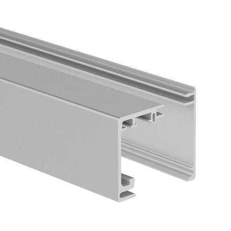 GUÍA ALUMINIO NEGRO SK GLASS 80 2M/3M NEGRO/PLATA LARGO 3M ACABADO PLATA