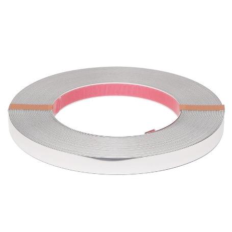 PERFIL ADHESIVO ALU - TAPE 0,5 GRUESO 25M NEGRO MATE, CROMO, PLATA MATE ACABADO CROMO ANCHO 16