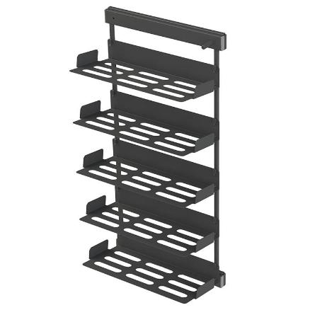 ZAPATERO BASTIDOR EXTRAÍBLE CHIC CON GUÍAS LATERALES - ACERO ANTRACITA EN 2 ALTURAS Y AMBAS MANOS MANO DERECHA ALTU