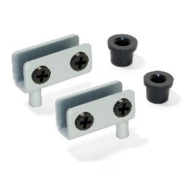 EMUCA JUEGO DE BISAGRAS INTERIORES PARA PUERTA CRISTAL, 4-6MM ESPESOR, ACERO, GRIS METALIZADO