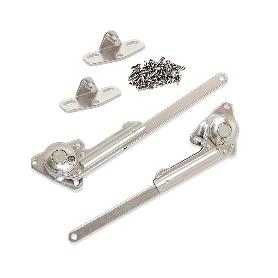 EMUCA JUEGO DE COMPASES PARA PUERTAS ABATIBLES NSDX, FUERZA 20-70KGXCM, ACERO Y ZAMAK, NIQUELADO