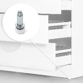 EMUCA LOTE DE 20 PIES NIVELADORES PARA MUEBLE, BASE HEXAGONAL, M6, REGULACIÓN 18MM, ACERO Y PLÁSTICO