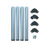 EMUCA LOTE DE 4 PATAS PARA MESA, DIÁMETRO 60MM, H 830MM, ACERO, PINTADO ALUMINIO