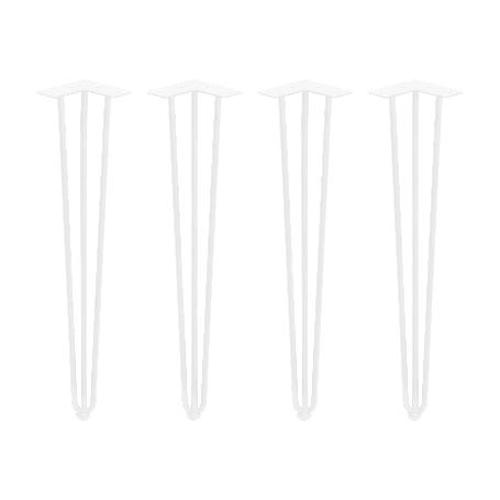EMUCA LOTE DE 4 PATAS HAIRPIN DE 3 VARILLAS PARA MESA, ALTURA 710MM, ACERO, PINTADO BLANCO