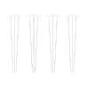 EMUCA LOTE DE 4 PATAS HAIRPIN DE 3 VARILLAS PARA MESA, ALTURA 710MM, ACERO, PINTADO BLANCO