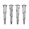 EMUCA LOTE DE 4 PATAS HAIRPIN DE 3 VARILLAS PARA MESA, ALTURA 710MM, ACERO, PINTADO NEGRO