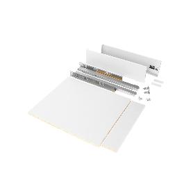 EMUCA KIT DE CAJÓN PARA COCINA O BAÑO VERTEX DE ALTURA 93MM CON TABLEROS INCLUIDOS, MÓDULO 450MM, PINTADO BLANCO